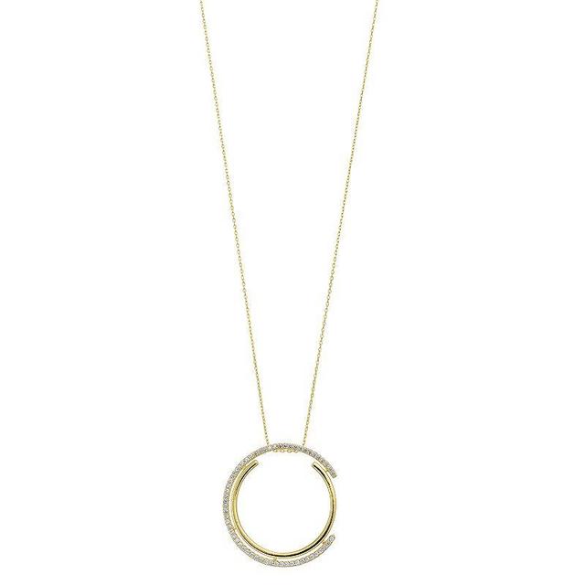 Sterling Silver Cubic Zirconia Concentric Eternity Pendant Necklace, Womens Gold Tone Product Image