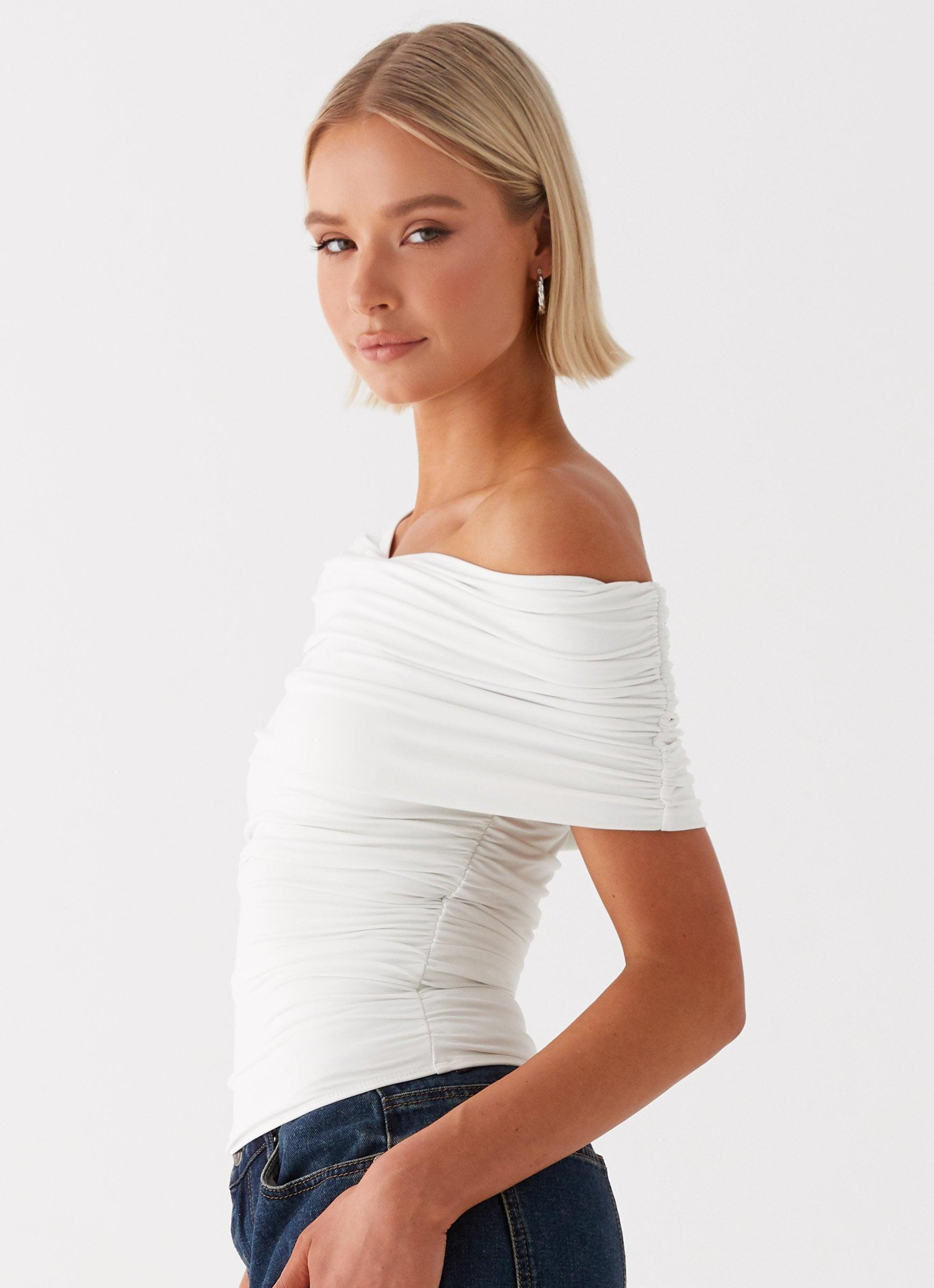 Gabbie Off Shoulder Top - White Product Image