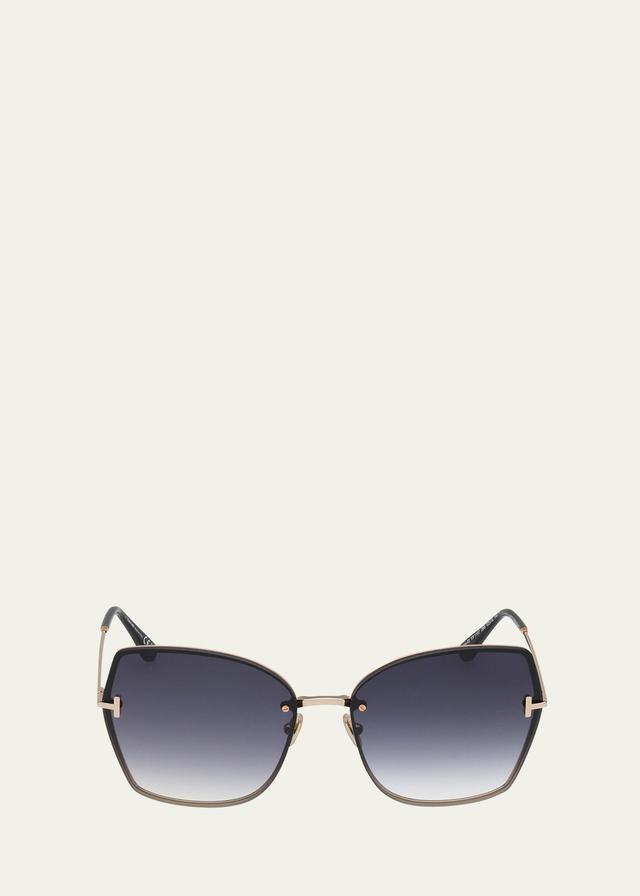 TOM FORD Nickie Metal Butterfly Sunglasses In Gold Product Image