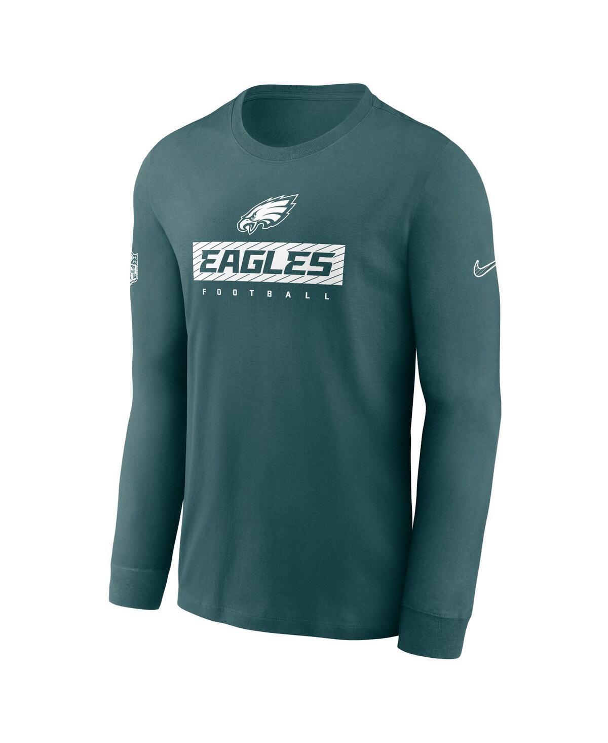 NIKE Men's Midnight Green Philadelphia Eagles Sideline Performance Long Sleeve T-shirt Product Image