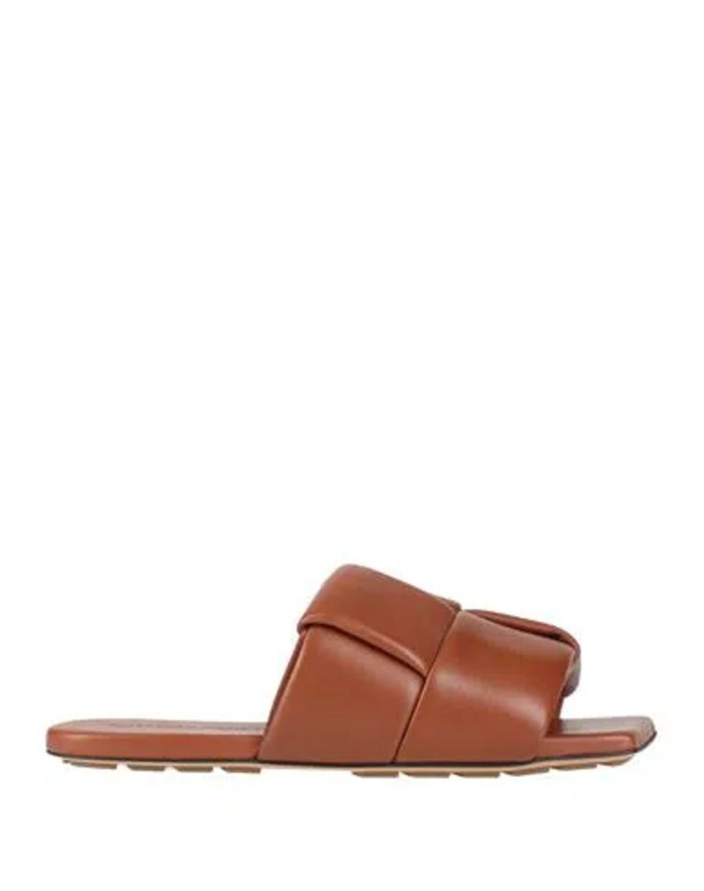 BOTTEGA VENETA Brown Lido Padded Intrecciato Leather Slides Product Image