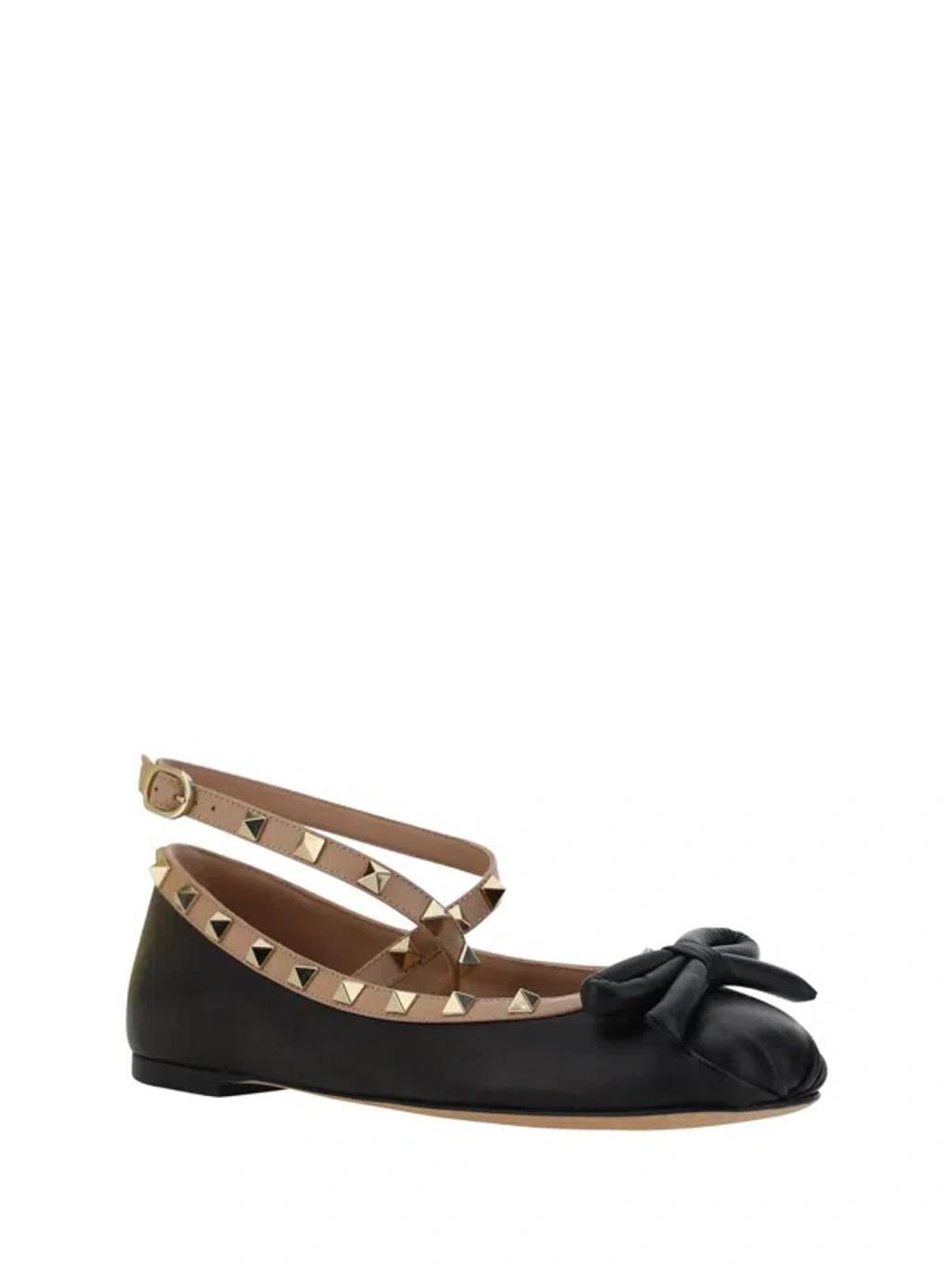 VALENTINO GARAVANI Rockstud Ballerinas In Black Product Image