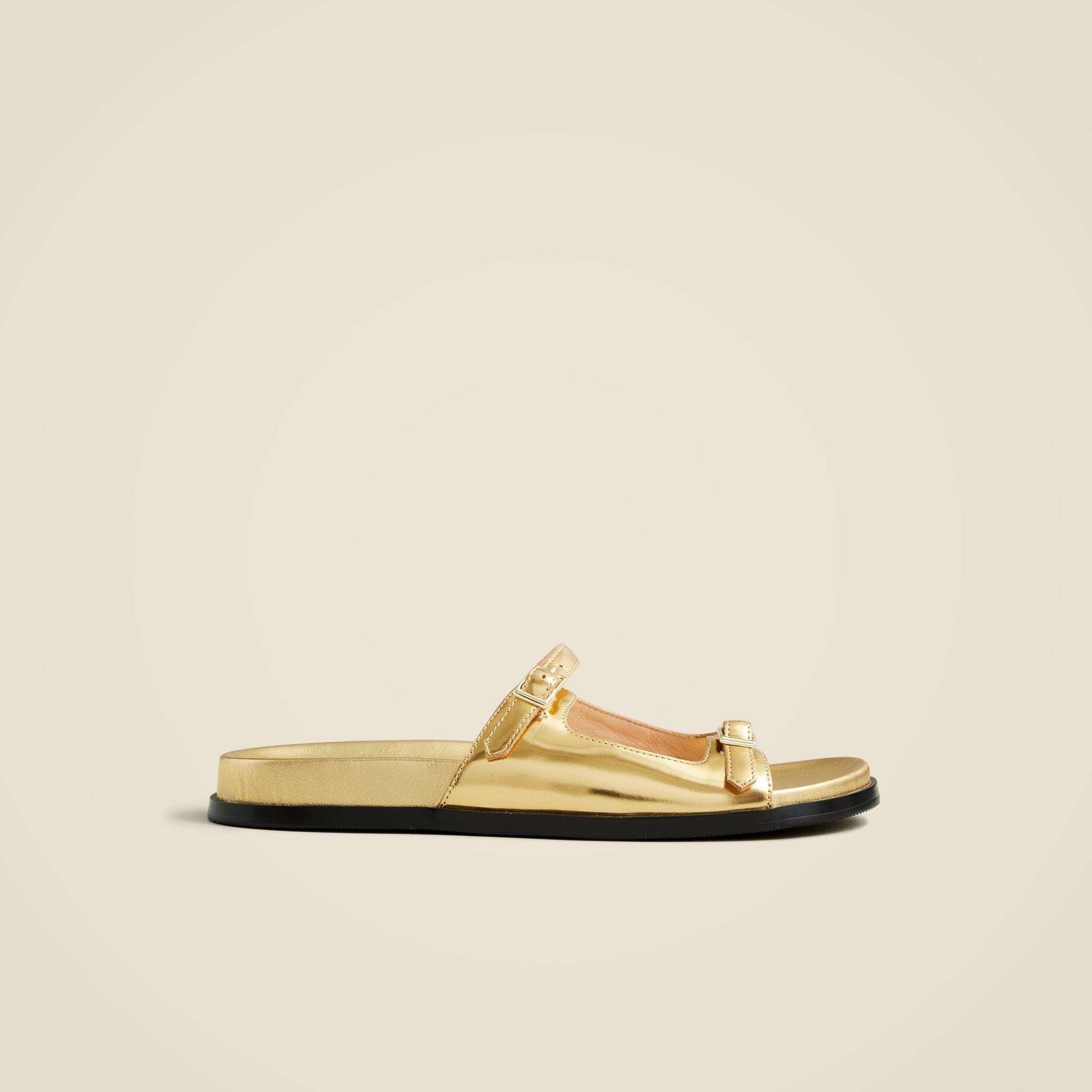 Colbie buckle sandals in metallic leather Product Image