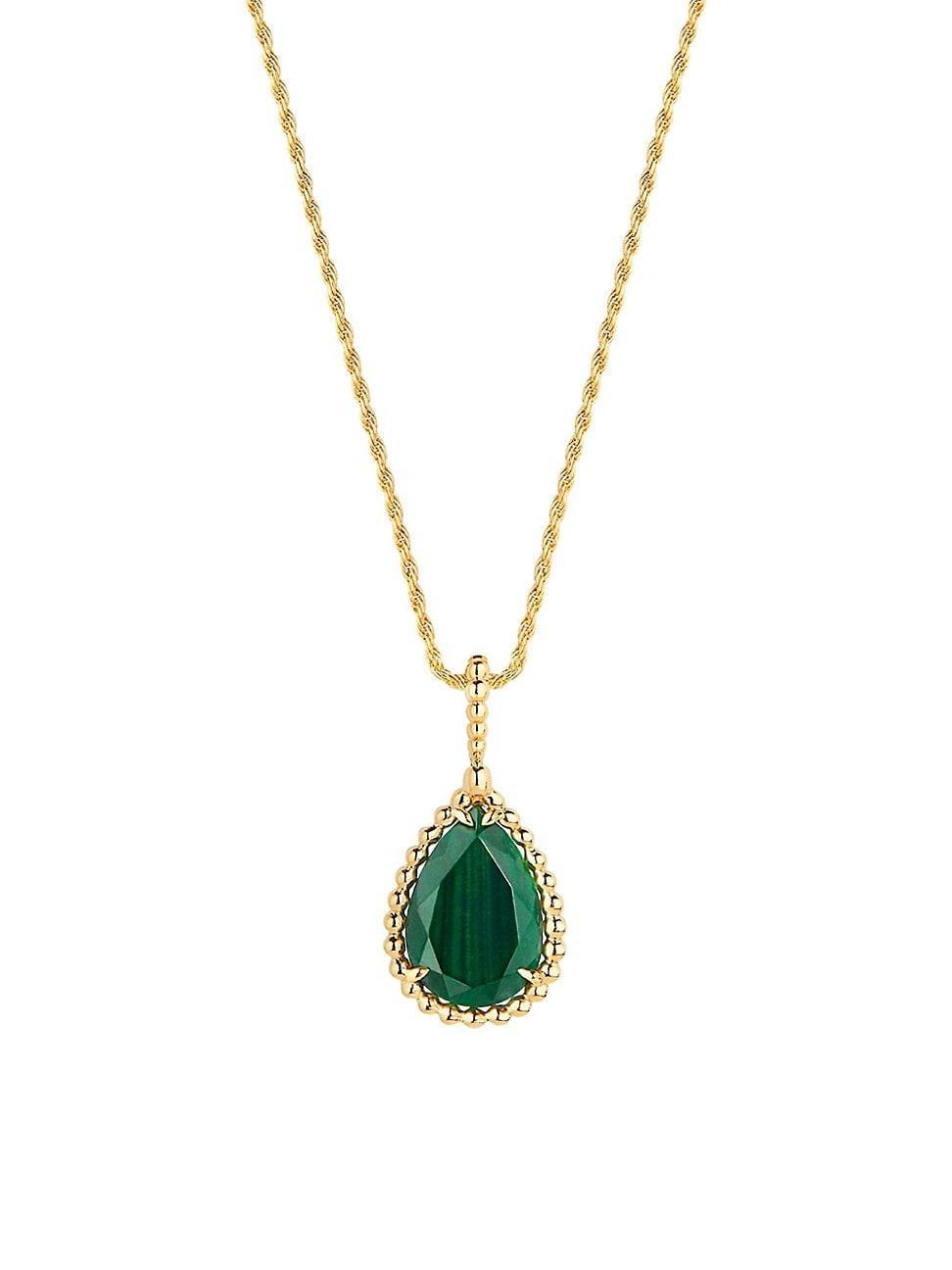 Womens Serpent Bohme 18K Yellow Gold & Malachite Pendant Necklace Product Image