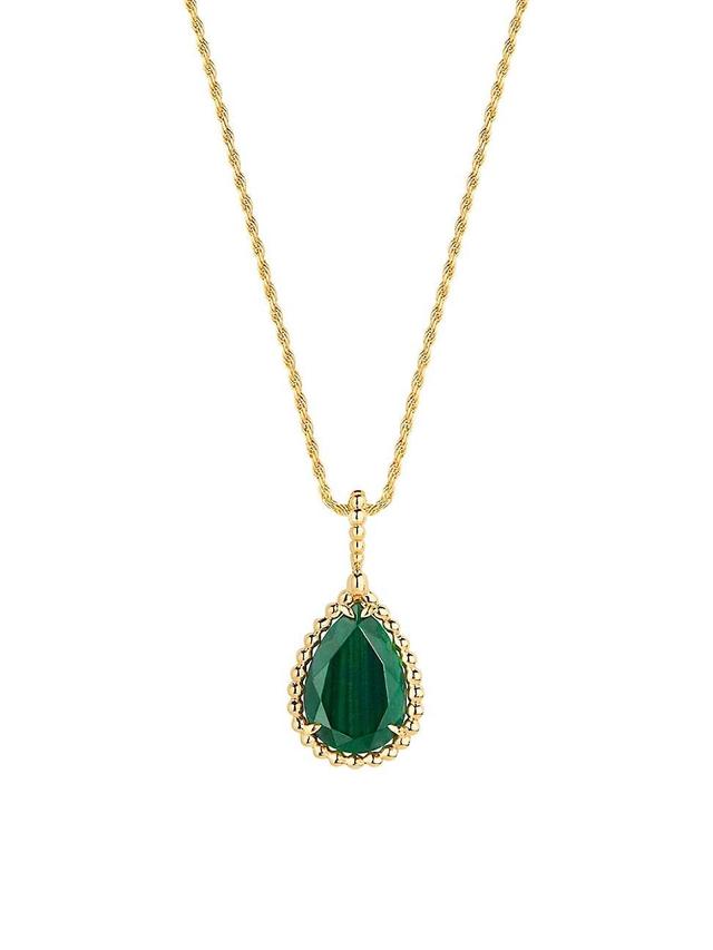 Womens Serpent Bohme 18K Yellow Gold & Malachite Medium Pendant Necklace Product Image