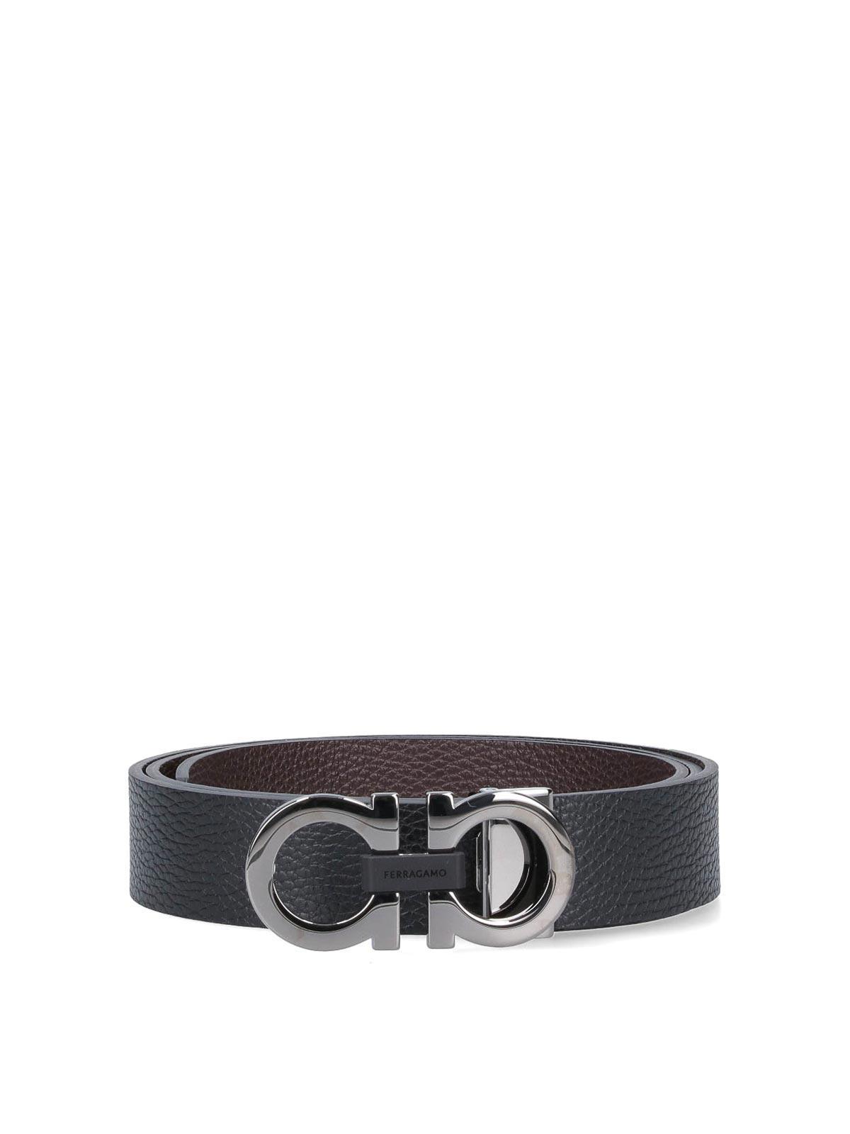 FERRAGAMO "gancini" Reversible Belt In Black Product Image