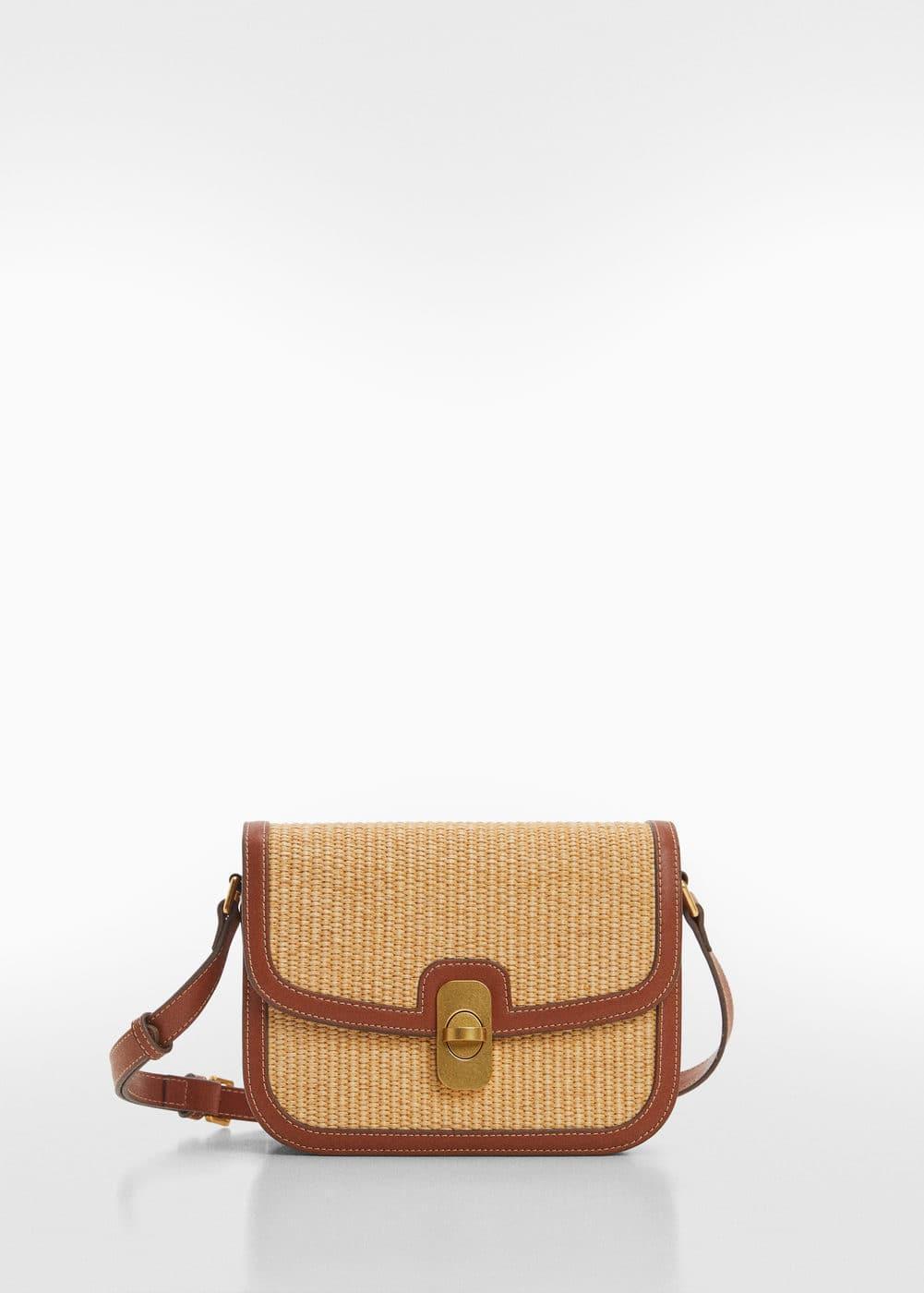 MANGO - Raffia-effect shoulder bag - One size - Women Product Image