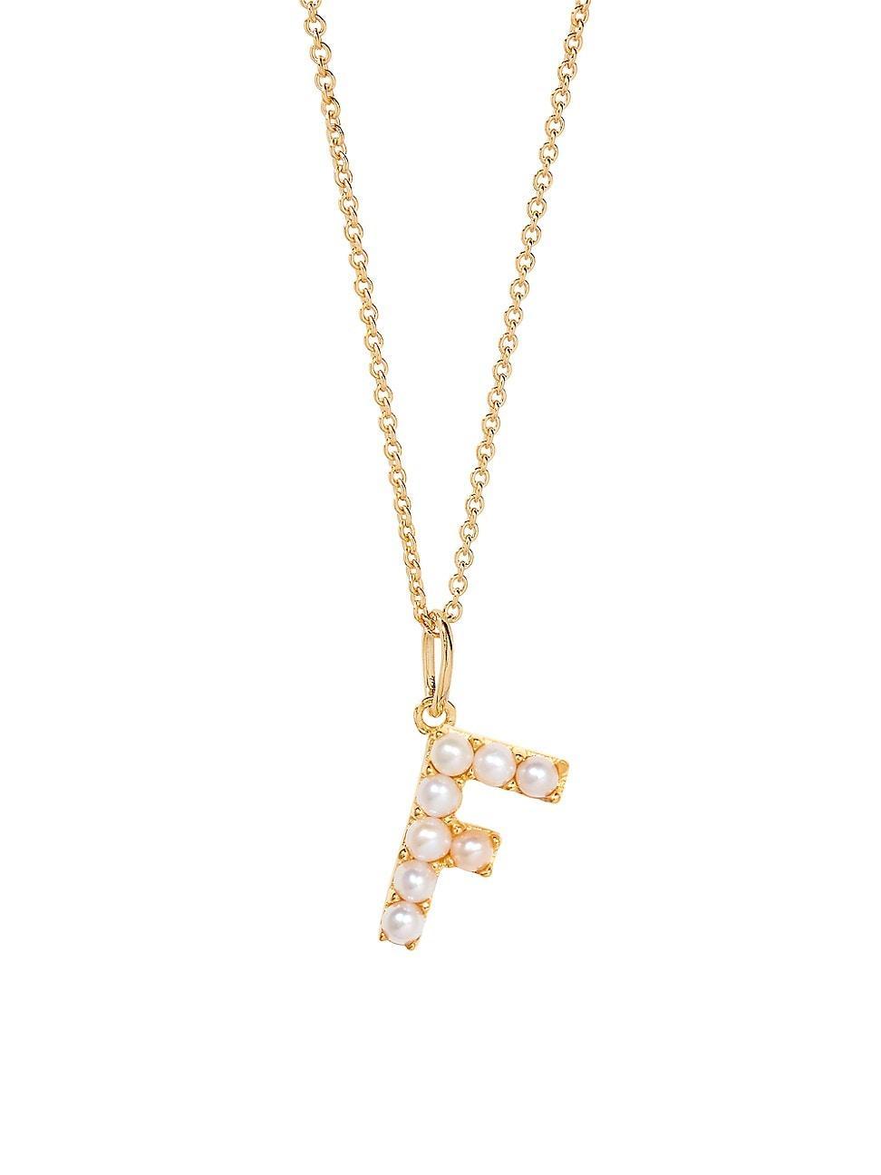 Womens Bridget Initial 14K-Gold-Plated & Freshwater Pearl Necklace Product Image