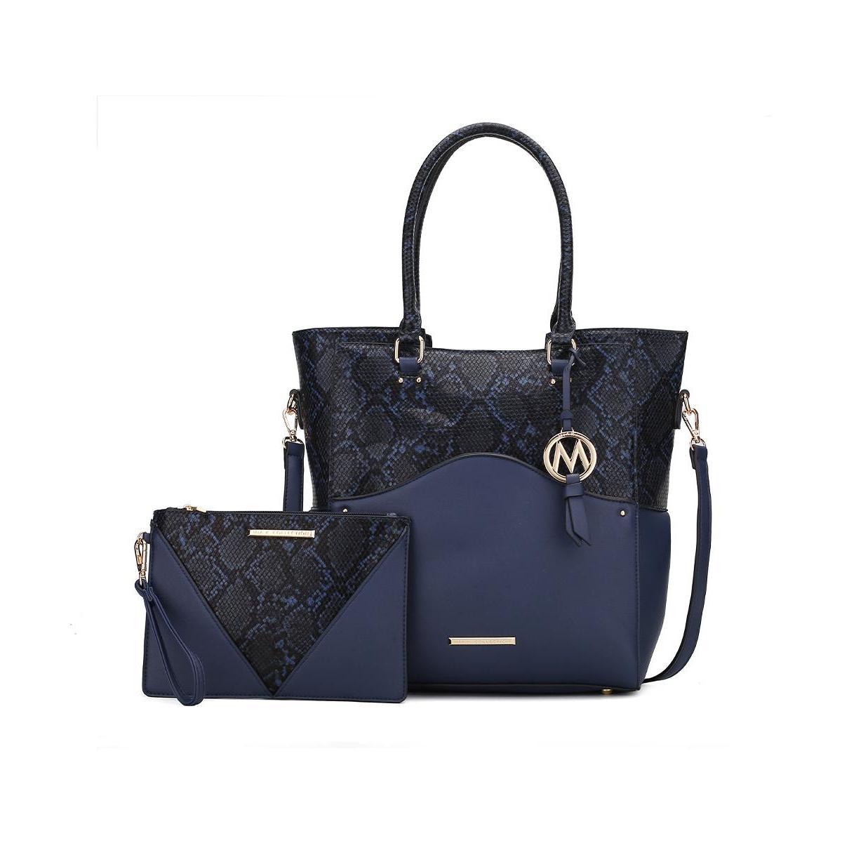 Mkf Collection Iris Snake Embossed Women s Tote Bag with matching Wristlet Pouch by Mia K Product Image