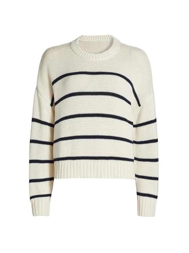 Womens Chloe Striped Cotton Crewneck Sweater Product Image