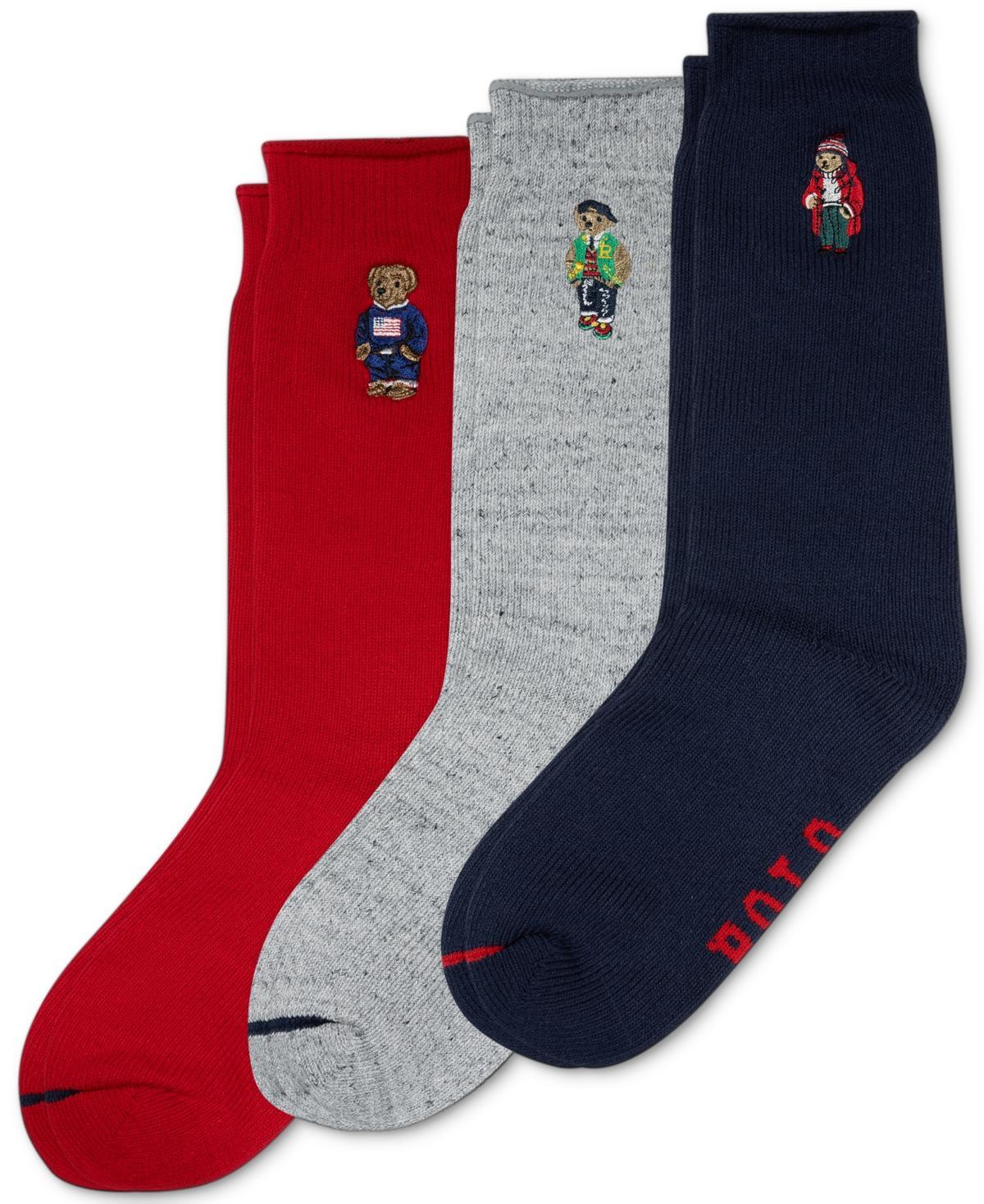 Polo Ralph Lauren Mens 3-Pk Polo Bears Crew Socks - Assorted Product Image