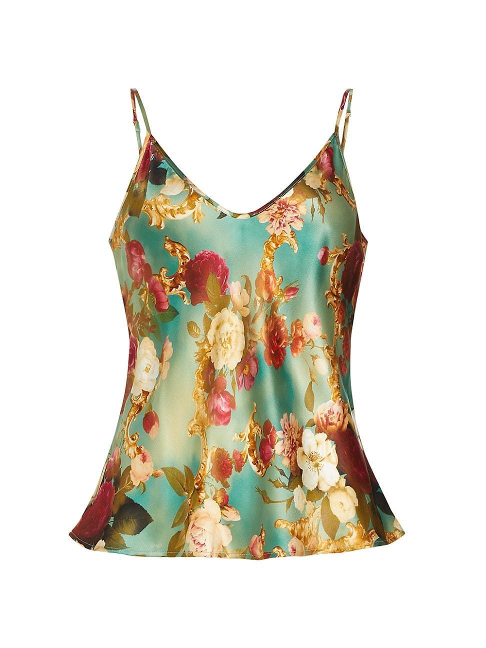 Womens Lexi Floral Silk Camisole Product Image