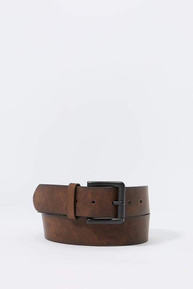 Brown Faux Leather Belt Male Product Image