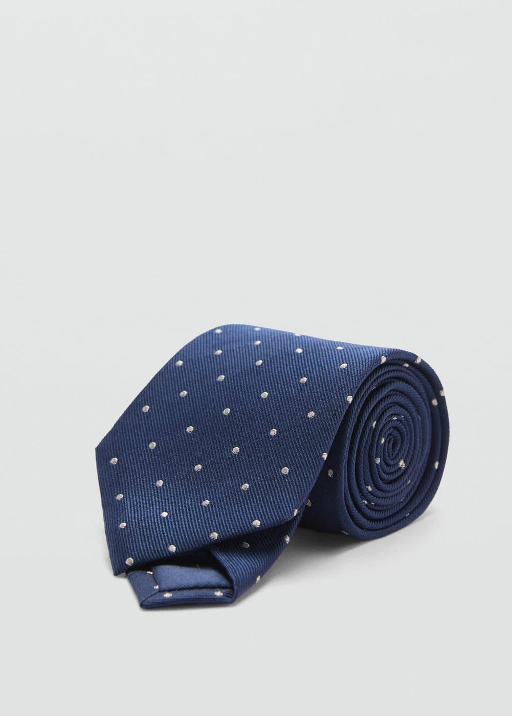 MANGO MAN - 100% mulberry silk polka dot tie - One size - Men Product Image