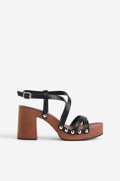 H & M - Block-heeled Sandals - Black product image