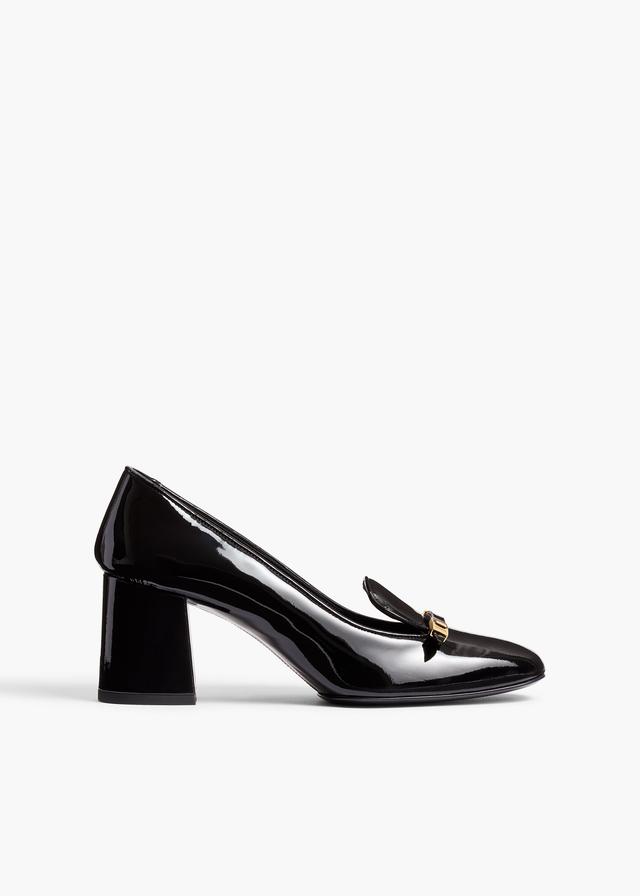 Elio Loafer Pump in Black Patent Leather Product Image