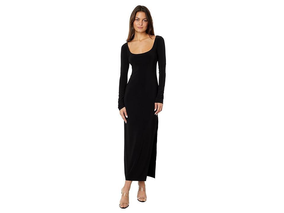 Norma Kamali Belted Long Sleeve Asymmetric Gown Product Image