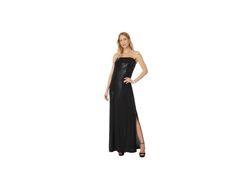 Norma Kamali Strapless Tailored Side Slit Gown 1) Women's Dress Product Image