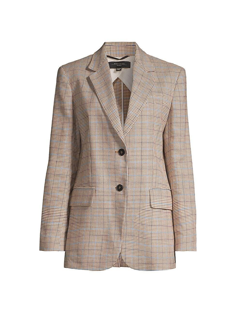 Womens Peirak Glen Check Linen & Cotton Blazer Product Image