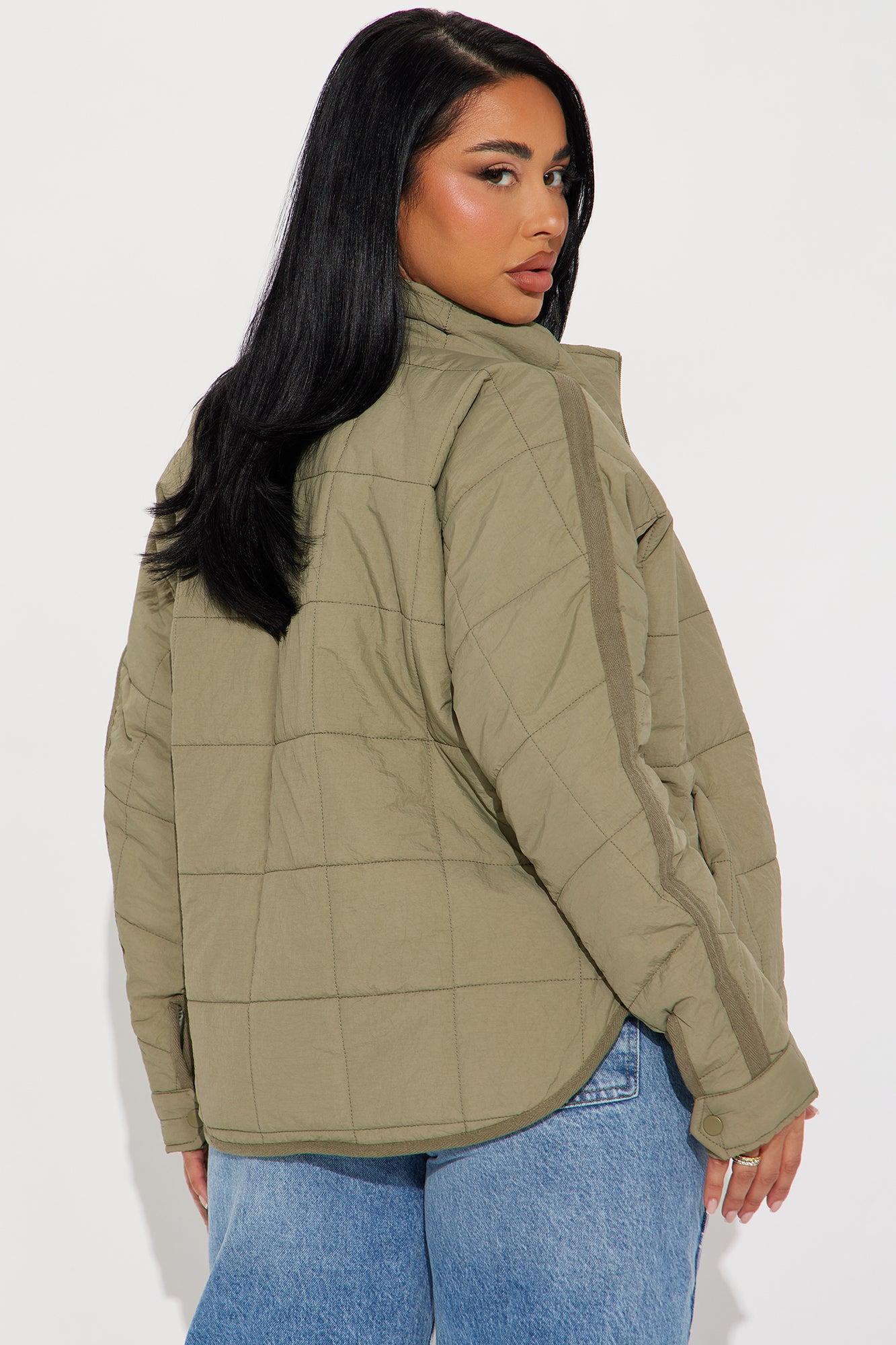 Dana Quilted Puffer Jacket - Sage Product Image