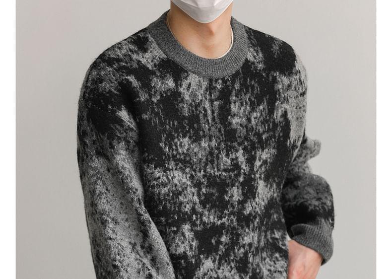 Crew Neck Tie Dye Oversized Sweater product image