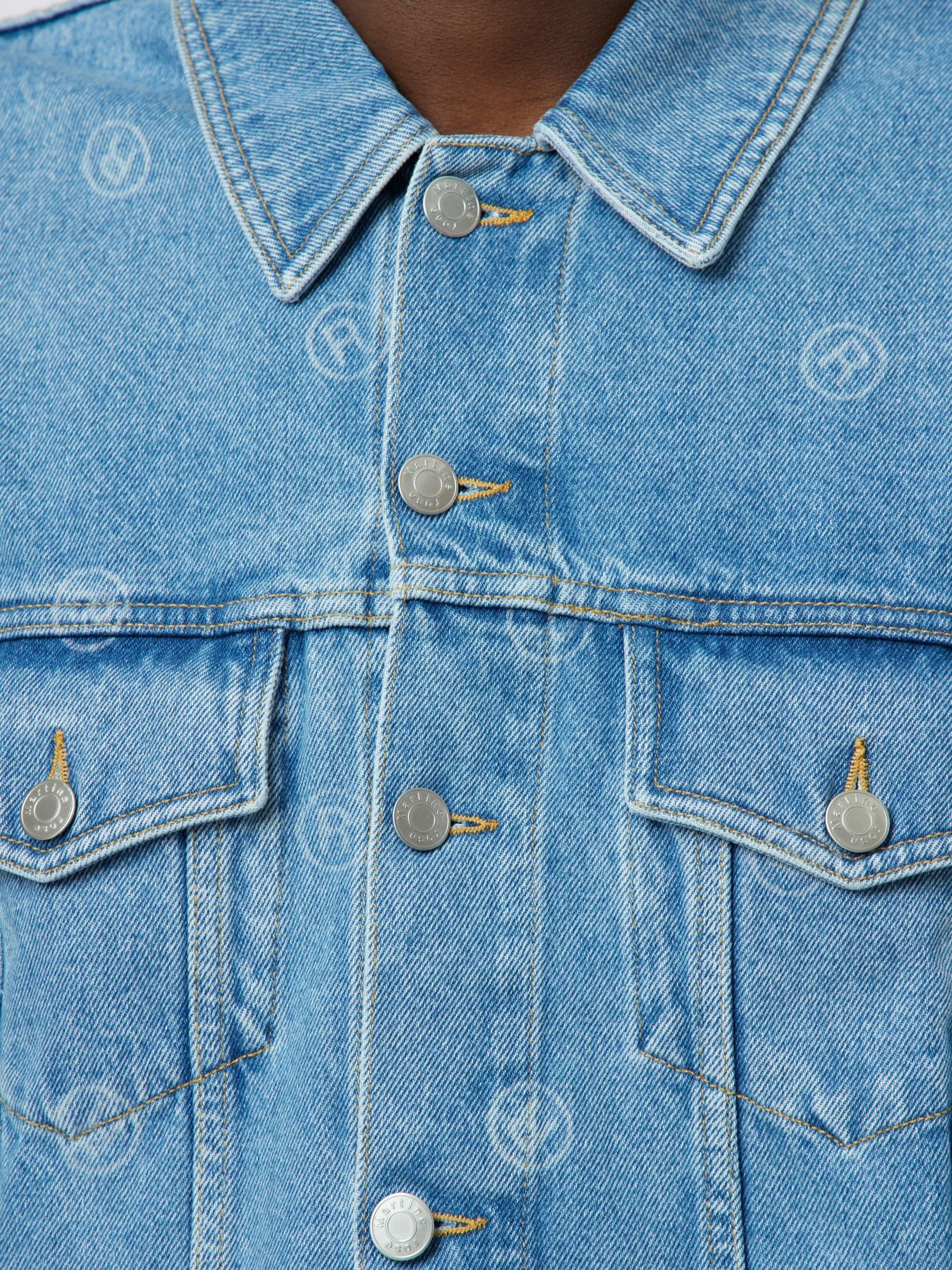 Oversized Denim Jacket Blue Product Image