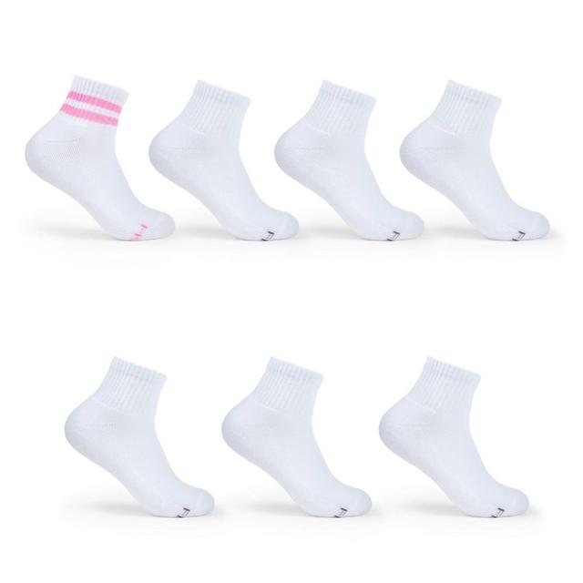 Fruit of the Loom Womens Comfort Cushion 6+1 Bonus Pack Ankle Socks - White 4-10 Product Image