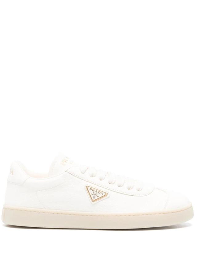 PRADA Leather Low-top Sneakers In White Product Image