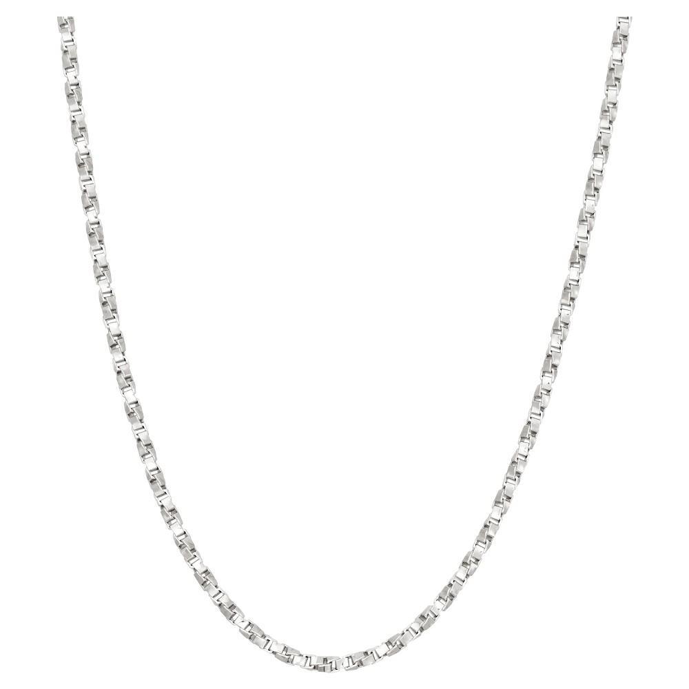 Jordan Blue Sterling Silver Box Chain Necklace, Womens Grey Product Image