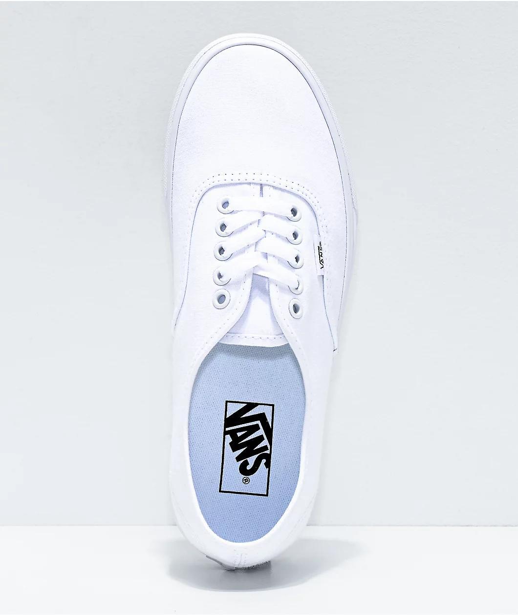 Vans Authentic White Canvas Skate Shoes Product Image