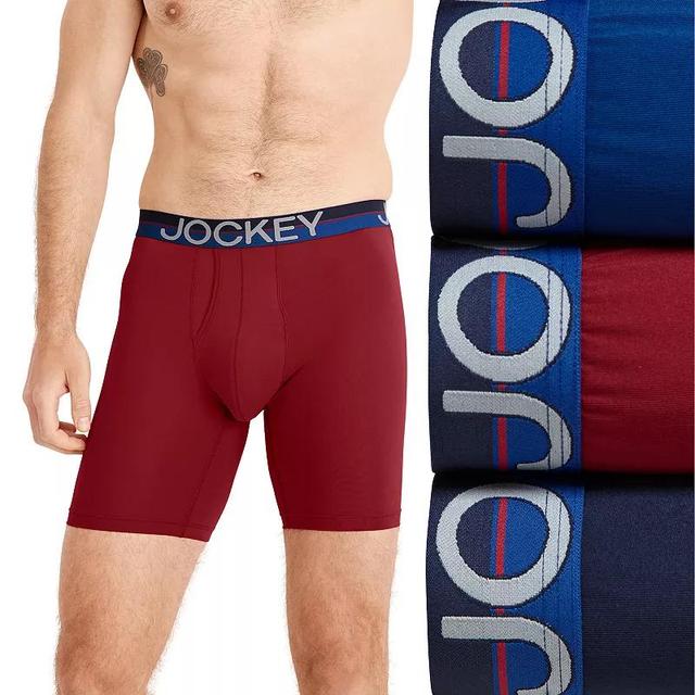 Mens Jockey Infinite Cool 3-pk Microfiber Stretch 8 Long Leg Boxer Briefs Product Image