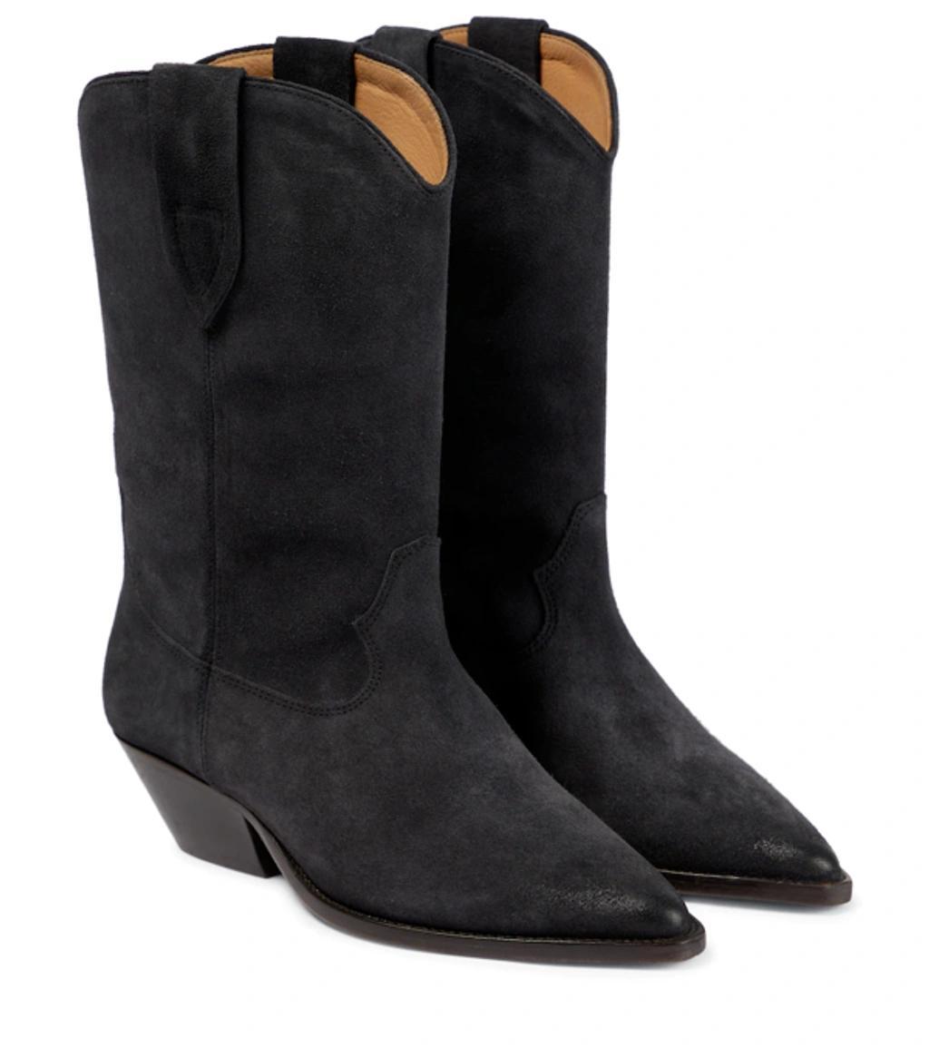 ISABEL MARANT Duerto Suede Cowboy Boots In Black Product Image