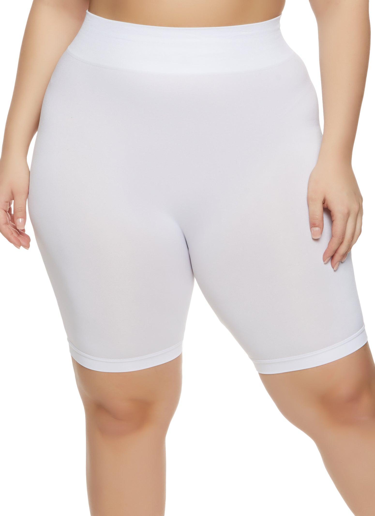 Womens Plus Size High Waist Seamless Bike Shorts Product Image