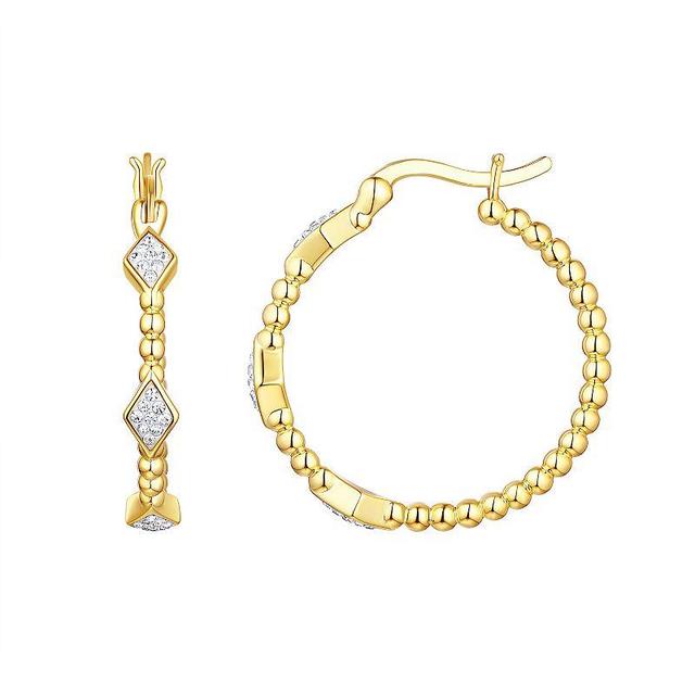 Chrystina Crystal Kite Pattern Gold Tone Hoop Earrings, Womens, Yellow Gold Tone Product Image