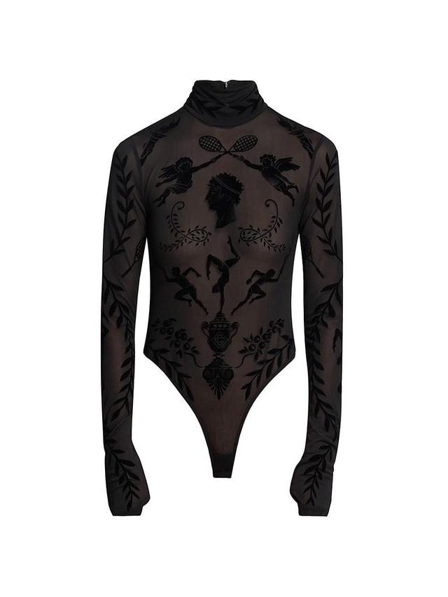 Womens Devore Velour Bodysuit Product Image