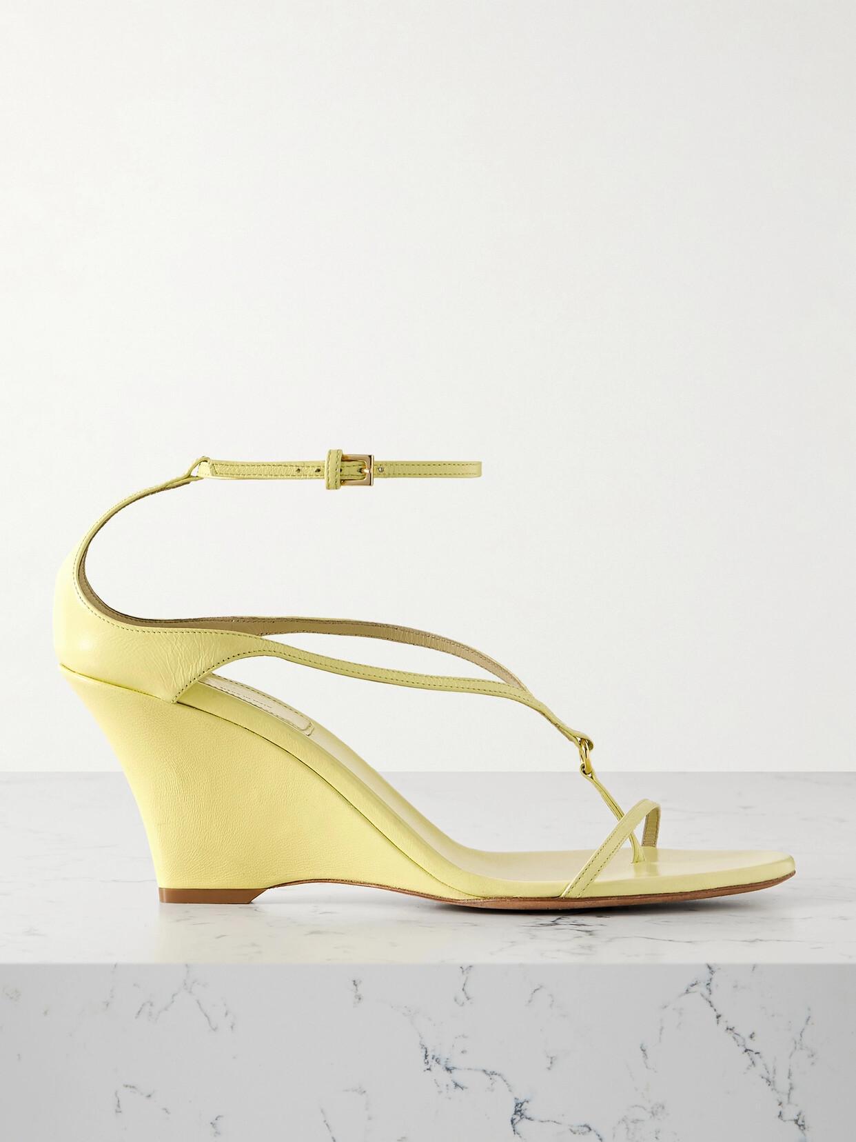 Marion Leather Sandals In Yellow Product Image