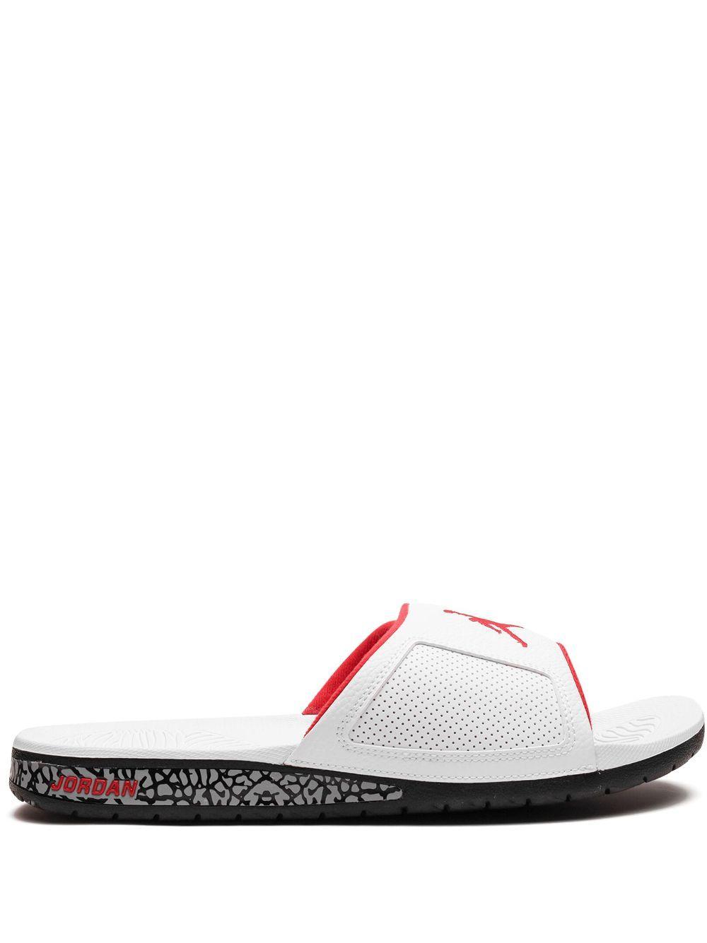 JORDAN Hydro 3 Slides In White/university Red/cement Grey Product Image