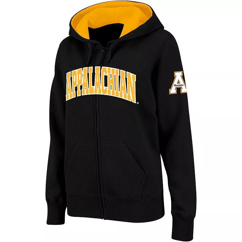 Womens Stadium Athletic Black Appalachian State Mountaineers Arched Name Full-Zip Hoodie Product Image