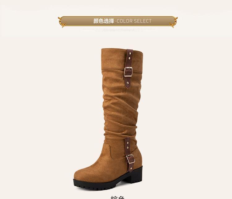 Plain Buckled Tall Boots Product Image