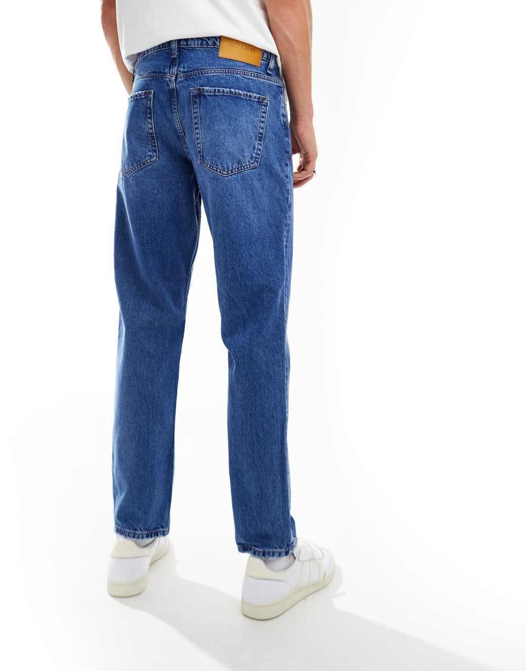 ONLY & SONS Edge straight fit jeans in bright blue rinse Product Image