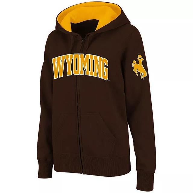 Womens Stadium Athletic Brown Wyoming Cowboys Arched Name Full-Zip Hoodie Product Image