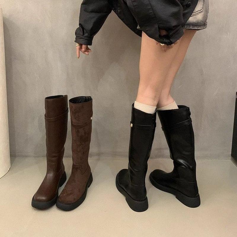 Faux Leather Tall Boots Product Image