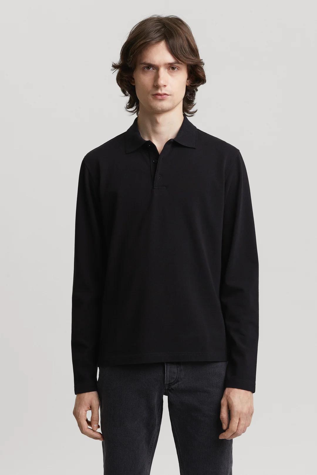 The Long Sleeve Pique Polo Product Image