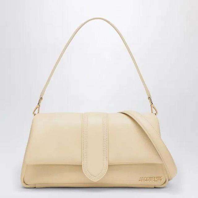 JACQUEMUS Le Bambimou Ivory Leather Bag Women In White Product Image