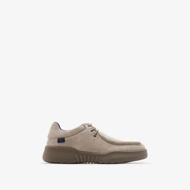 BURBERRY Suede Log Shoes In Hunter Product Image