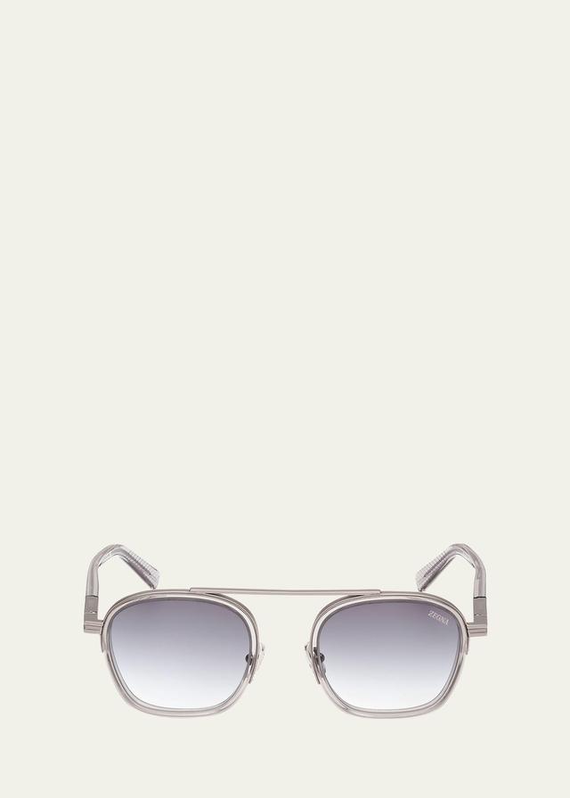 Mens 51MM Geometric Metal Sunglasses Product Image