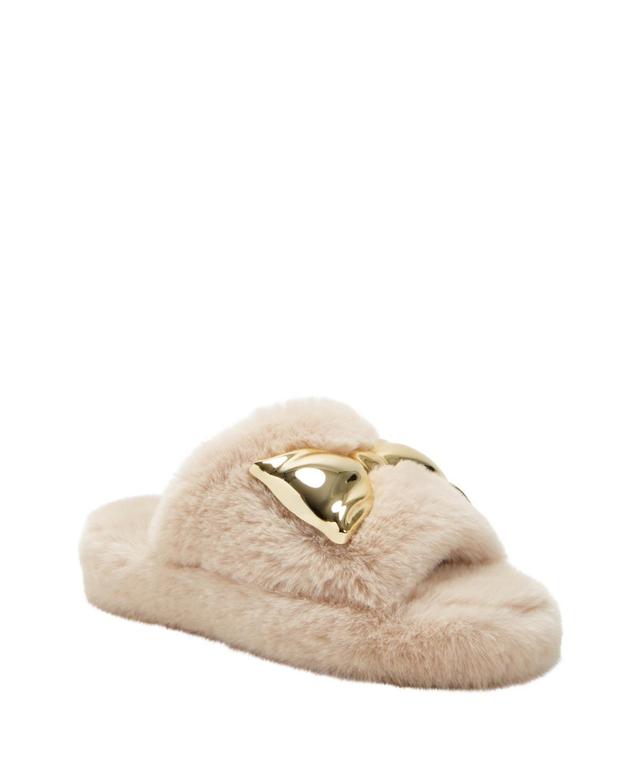 Katy Perry Womens The Fuzzy Bow Slip-On Slides Product Image