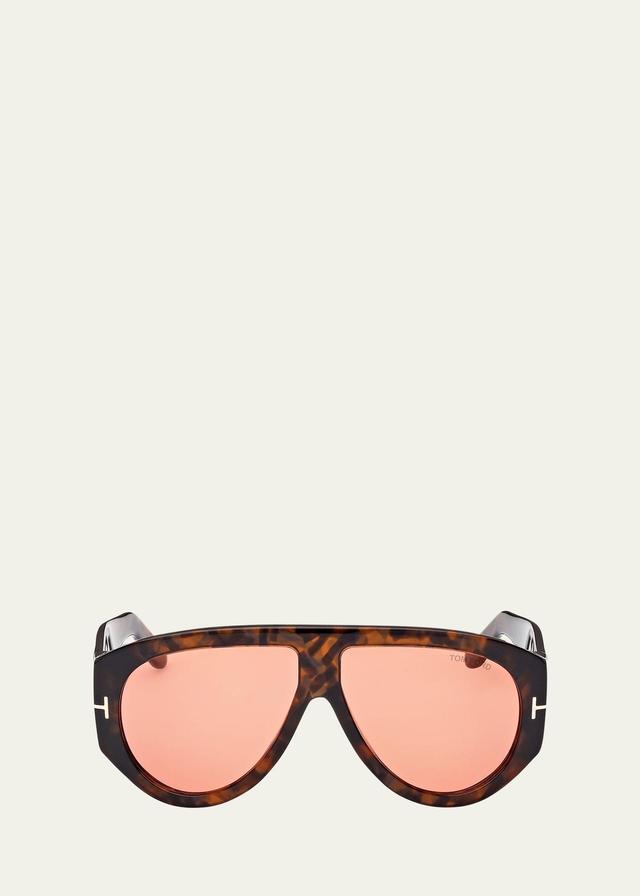 TOM FORD Bronson Havana Acetate Aviator Sunglasses Product Image