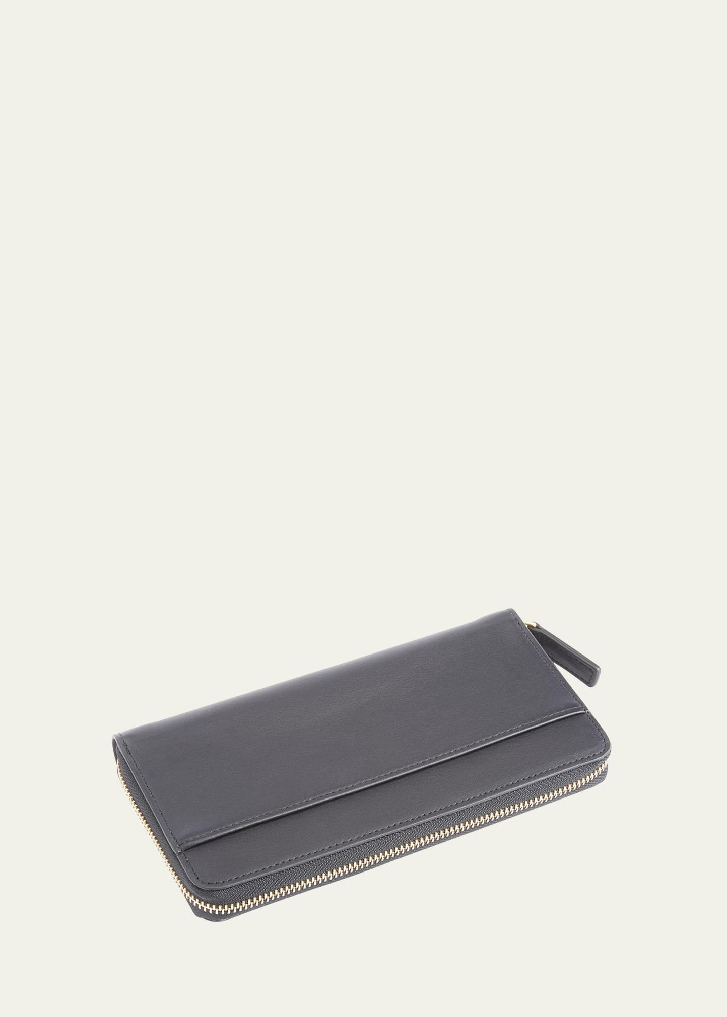 Womens RFID-Blocking Zip-Around Leather Wallet Product Image