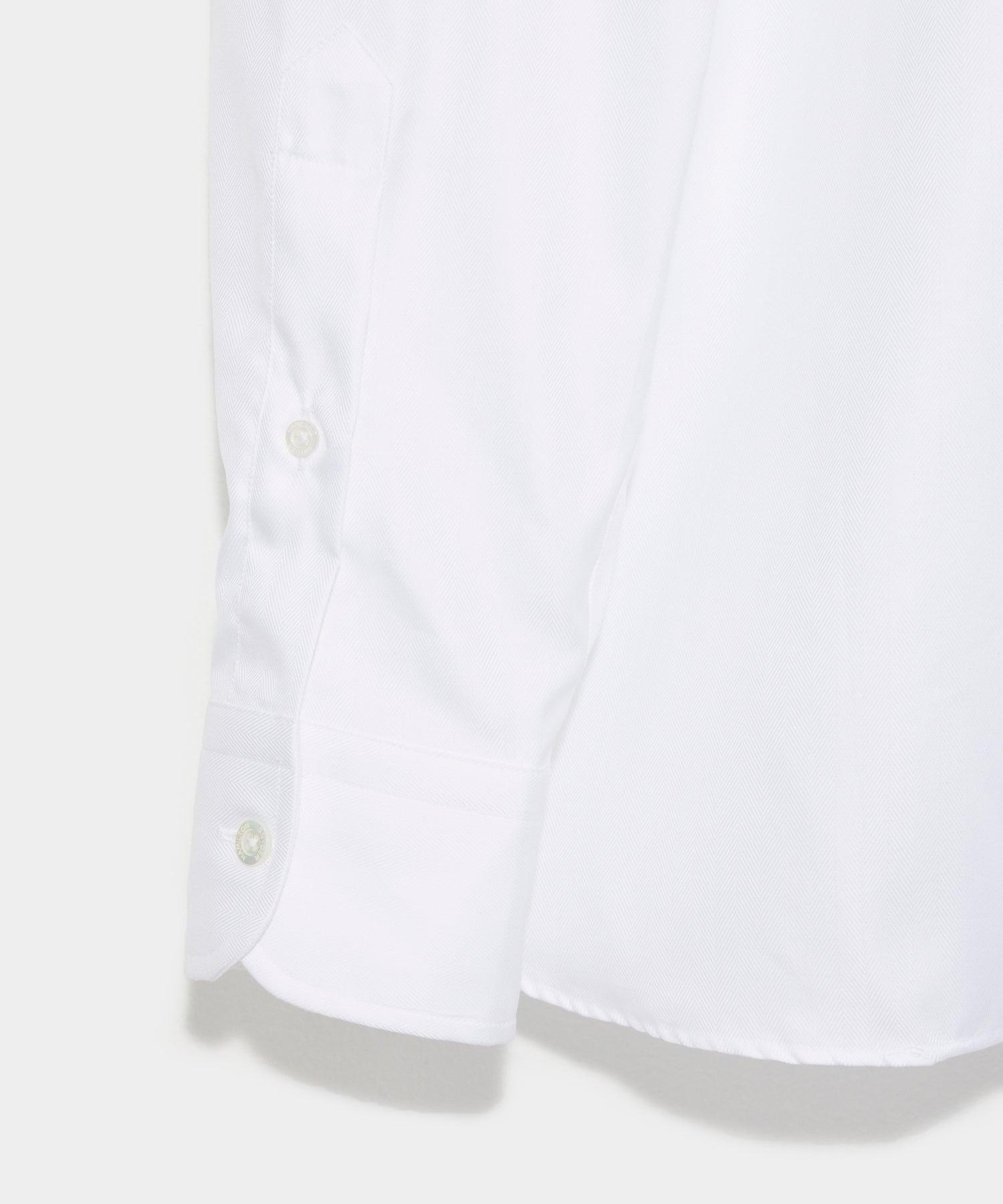 Hamilton + Todd Snyder Herringbone Dress Shirt in White Product Image